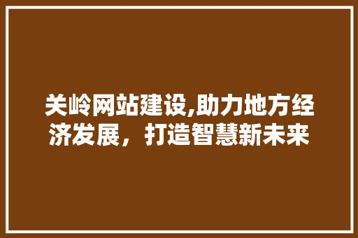 关岭网站建设,助力地方经济发展，打造智慧新未来 网站优化