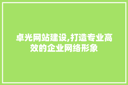 卓光网站建设,打造专业高效的企业网络形象 百度算法