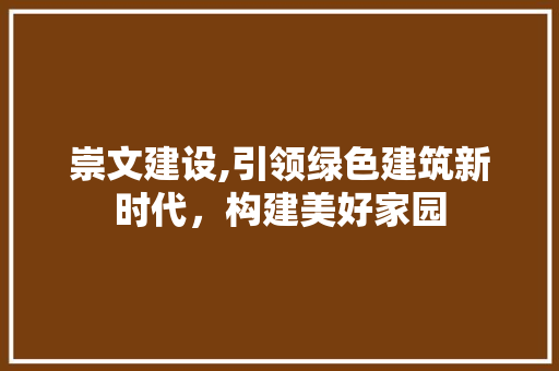 崇文建设,引领绿色建筑新时代，构建美好家园 网站优化