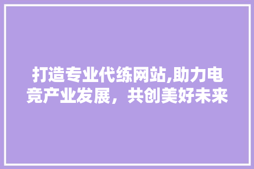 打造专业代练网站,助力电竞产业发展，共创美好未来 搜狗优化