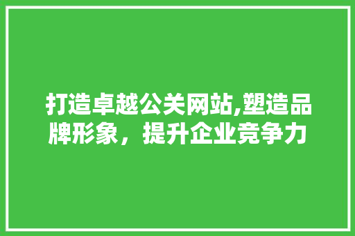 打造卓越公关网站,塑造品牌形象，提升企业竞争力 360搜优化