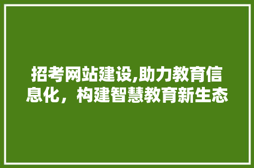 招考网站建设,助力教育信息化，构建智慧教育新生态