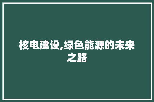 核电建设,绿色能源的未来之路