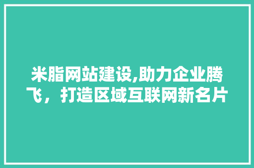 米脂网站建设,助力企业腾飞，打造区域互联网新名片 小程序开发