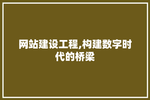 网站建设工程,构建数字时代的桥梁 头条优化