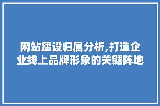 网站建设归属分析,打造企业线上品牌形象的关键阵地 网站开发