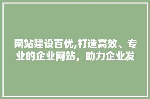 网站建设百优,打造高效、专业的企业网站，助力企业发展新篇章 搜狗优化