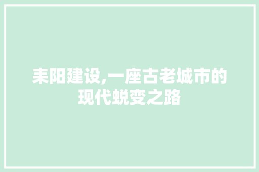 耒阳建设,一座古老城市的现代蜕变之路