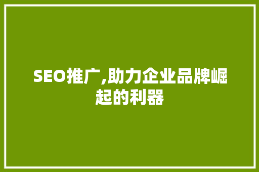SEO推广,助力企业品牌崛起的利器 百度算法