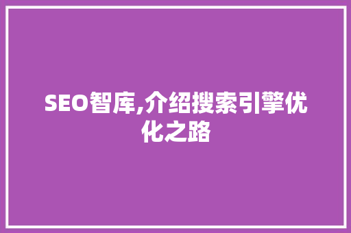 SEO智库,介绍搜索引擎优化之路