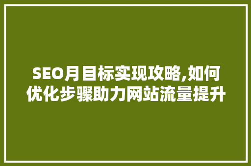 SEO月目标实现攻略,如何优化步骤助力网站流量提升