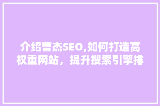 介绍曹杰SEO,如何打造高权重网站，提升搜索引擎排名