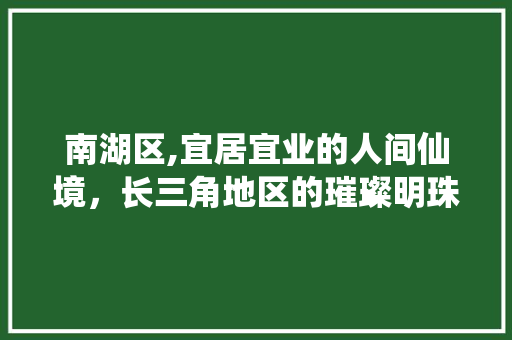 南湖区,宜居宜业的人间仙境，长三角地区的璀璨明珠 网站优化