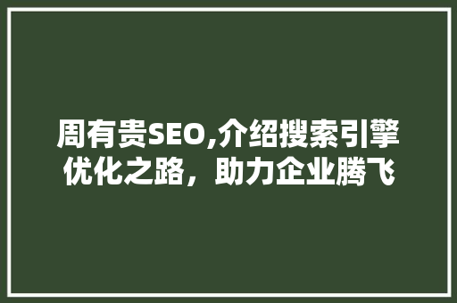 周有贵SEO,介绍搜索引擎优化之路，助力企业腾飞 英文谷歌算法