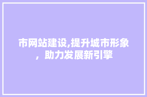 市网站建设,提升城市形象，助力发展新引擎 头条优化