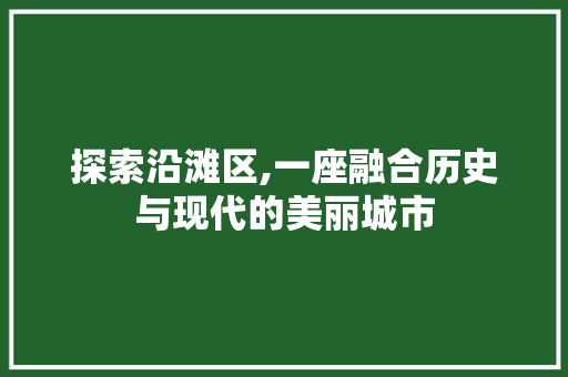 探索沿滩区,一座融合历史与现代的美丽城市