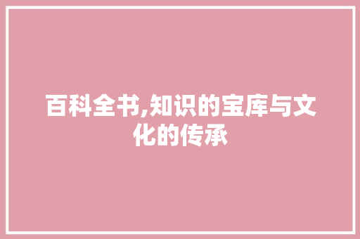 百科全书,知识的宝库与文化的传承 英文谷歌算法
