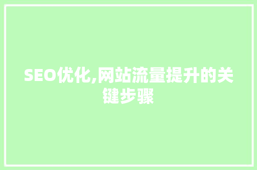 SEO优化,网站流量提升的关键步骤