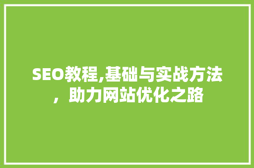 SEO教程,基础与实战方法，助力网站优化之路 AI技术学习
