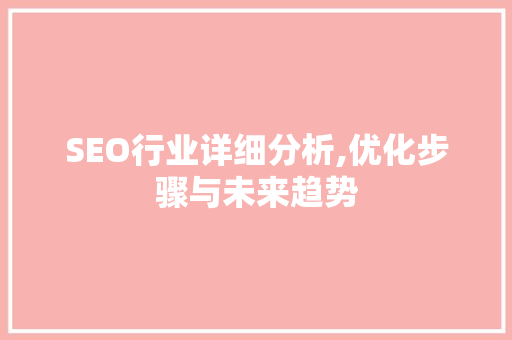 SEO行业详细分析,优化步骤与未来趋势 网站开发