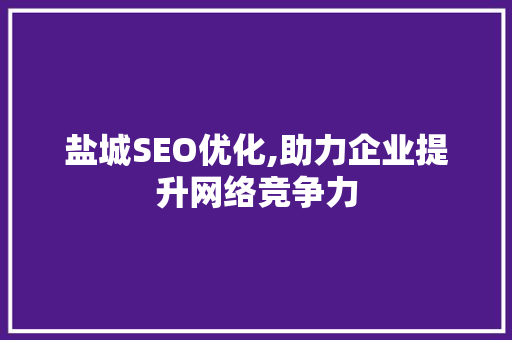 盐城SEO优化,助力企业提升网络竞争力 百度算法