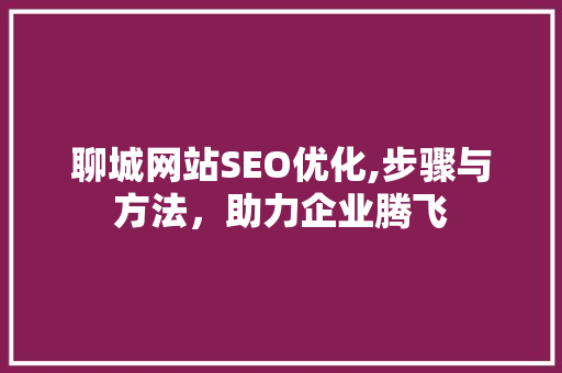 聊城网站SEO优化,步骤与方法，助力企业腾飞 英文谷歌算法