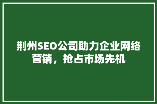 荆州SEO公司助力企业网络营销，抢占市场先机 搜狗优化