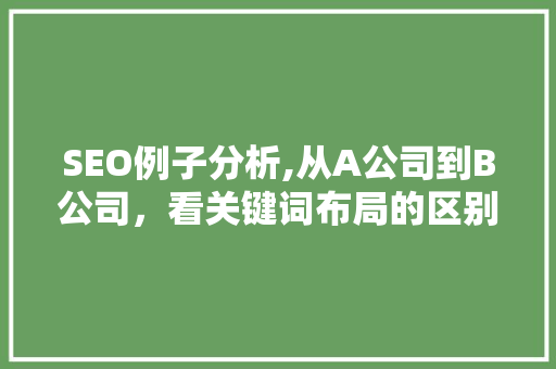 SEO例子分析,从A公司到B公司，看关键词布局的区别化步骤