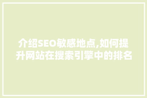 介绍SEO敏感地点,如何提升网站在搜索引擎中的排名 网站开发