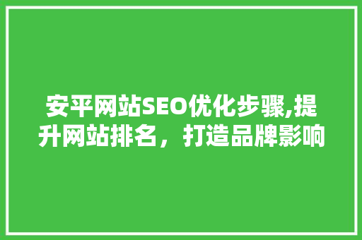安平网站SEO优化步骤,提升网站排名，打造品牌影响力