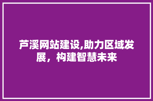 芦溪网站建设,助力区域发展，构建智慧未来 头条优化