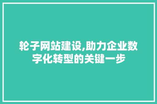 轮子网站建设,助力企业数字化转型的关键一步 seo技术