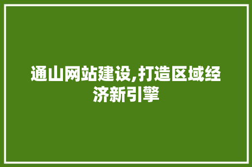 通山网站建设,打造区域经济新引擎 网站开发