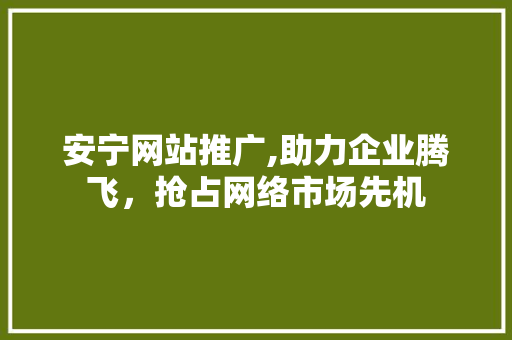 安宁网站推广,助力企业腾飞，抢占网络市场先机
