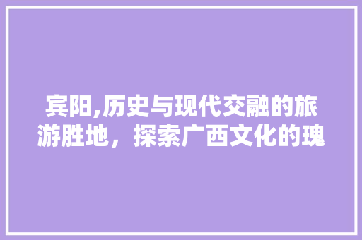 宾阳,历史与现代交融的旅游胜地，探索广西文化的瑰宝 360搜优化
