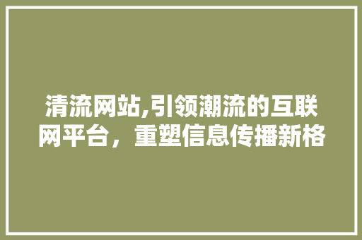 清流网站,引领潮流的互联网平台，重塑信息传播新格局 头条优化