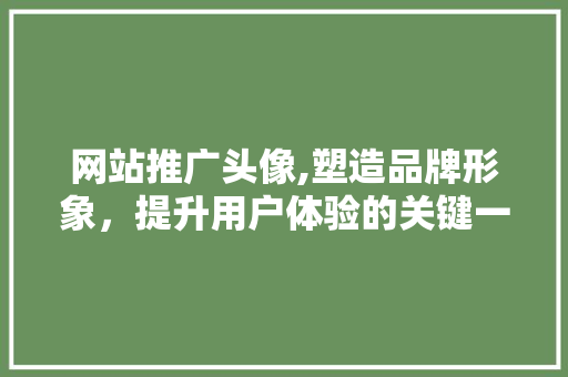 网站推广头像,塑造品牌形象，提升用户体验的关键一环