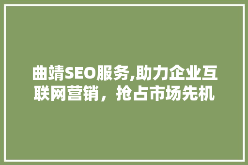 曲靖SEO服务,助力企业互联网营销，抢占市场先机 seo技术