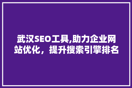 武汉SEO工具,助力企业网站优化，提升搜索引擎排名
