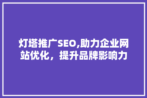 灯塔推广SEO,助力企业网站优化，提升品牌影响力