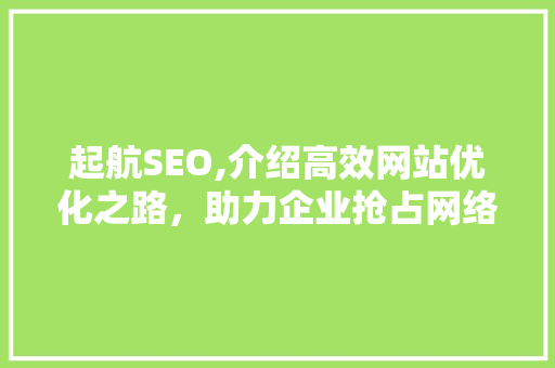 起航SEO,介绍高效网站优化之路，助力企业抢占网络高地