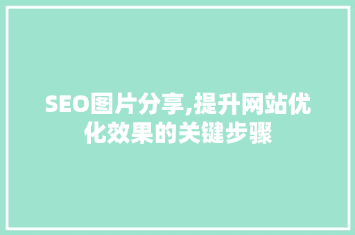 SEO图片分享,提升网站优化效果的关键步骤