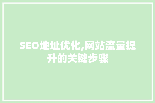 SEO地址优化,网站流量提升的关键步骤