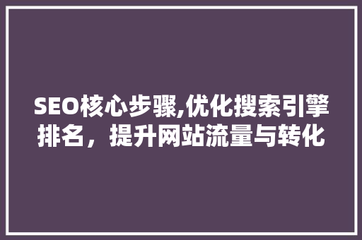 SEO核心步骤,优化搜索引擎排名，提升网站流量与转化率 网站开发