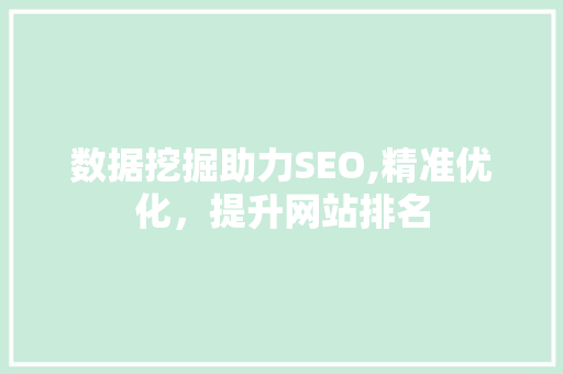 数据挖掘助力SEO,精准优化，提升网站排名