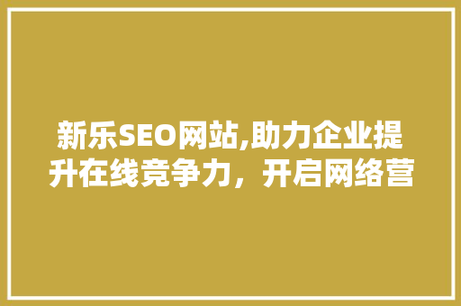 新乐SEO网站,助力企业提升在线竞争力，开启网络营销新篇章 网站优化