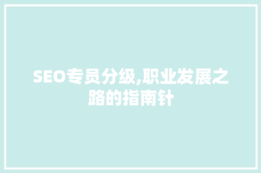SEO专员分级,职业发展之路的指南针