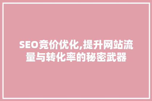 SEO竞价优化,提升网站流量与转化率的秘密武器