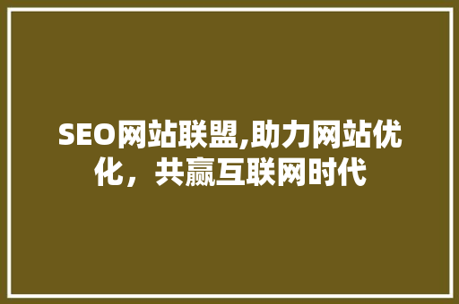 SEO网站联盟,助力网站优化，共赢互联网时代