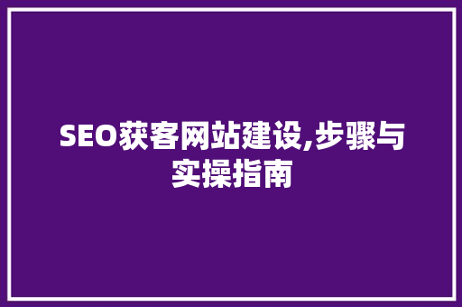 SEO获客网站建设,步骤与实操指南